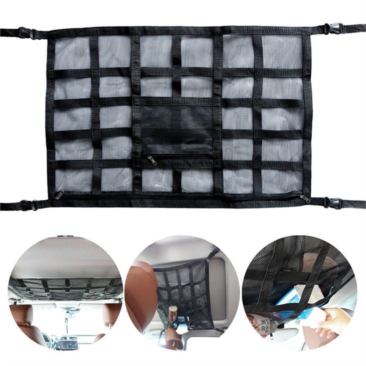 Reinforced Mesh Roof Storage Organizer Truck Suv Travel Camping Interior Accessories